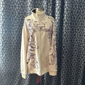 Ecko Unltd Beige Graphic Zip-Up Jacket